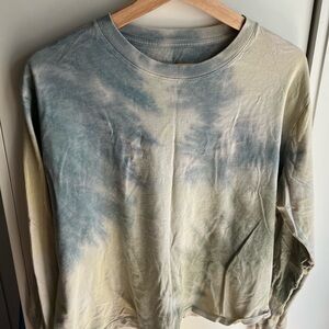 Outdoor Voices blue and green tie-dye Long Sleeve Tee